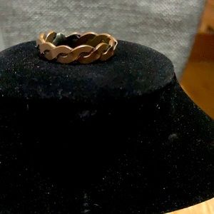 Handmade woven copper tone band ring sz 11.5